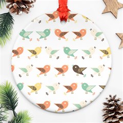 Assorted Birds Pattern Ornament (round) by linceazul