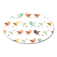 Assorted Birds Pattern Oval Magnet by linceazul