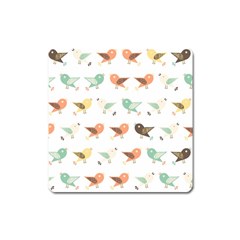 Assorted Birds Pattern Square Magnet by linceazul