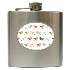 Assorted Birds Pattern Hip Flask (6 Oz) by linceazul