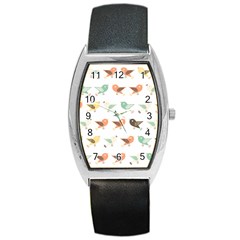 Assorted Birds Pattern Barrel Style Metal Watch by linceazul