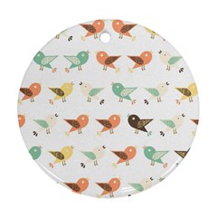 Assorted Birds Pattern Round Ornament (two Sides) by linceazul