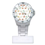 Assorted Birds Pattern Plastic Nurses Watch Front