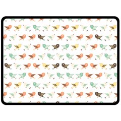 Assorted Birds Pattern Fleece Blanket (large)  by linceazul