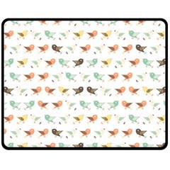 Assorted Birds Pattern Double Sided Fleece Blanket (medium)  by linceazul