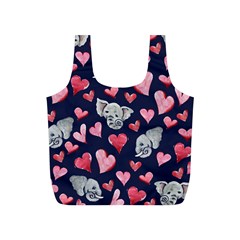 Elephant Lover Hearts Elephants Full Print Recycle Bag (s) by BubbSnugg