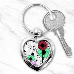 Star Flowers             Key Chain (heart) by LalyLauraFLM