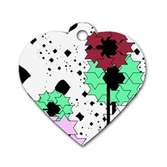 Star Flowers             Dog Tag Heart (one Side) by LalyLauraFLM