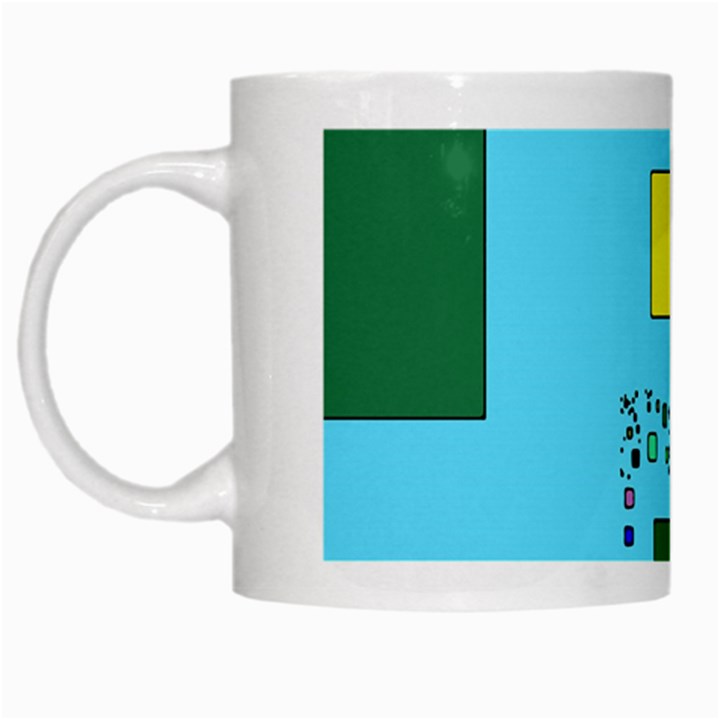 Squares on a blue background            White Mug