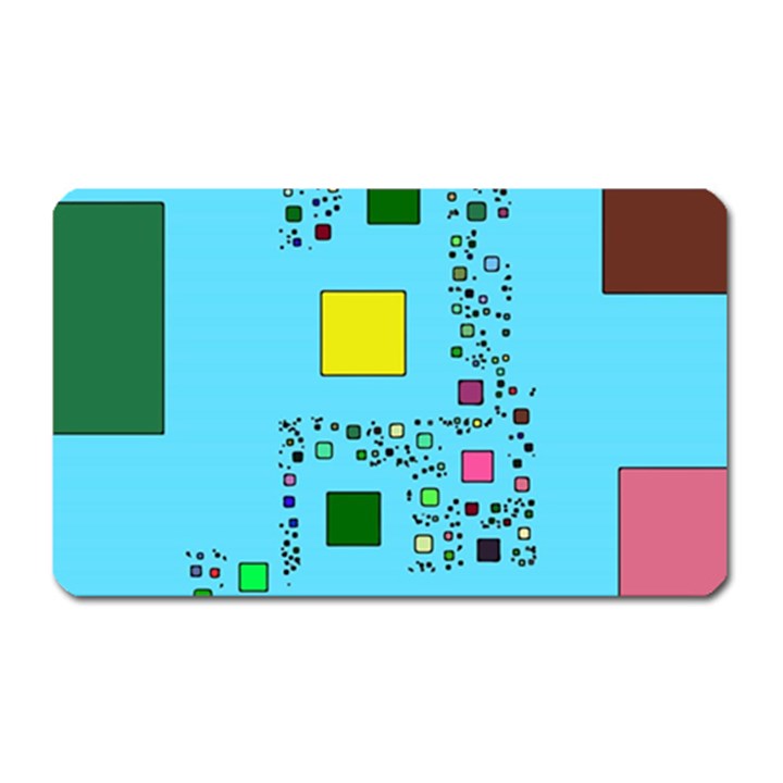 Squares on a blue background            Magnet (Rectangular)