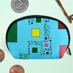 Squares On A Blue Background            Accessory Pouch by LalyLauraFLM