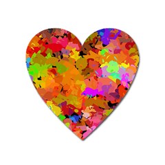 Colorful Shapes             Magnet (heart) by LalyLauraFLM