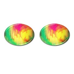 Pastel Shapes Painting            Cufflinks (oval) by LalyLauraFLM