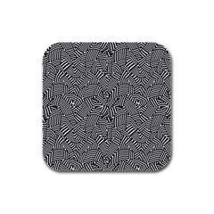 Modern Intricate Optical Rubber Square Coaster (4 Pack)  by dflcprints