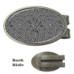 Modern Intricate Optical Money Clips (Oval) 