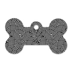 Modern Intricate Optical Dog Tag Bone (One Side)