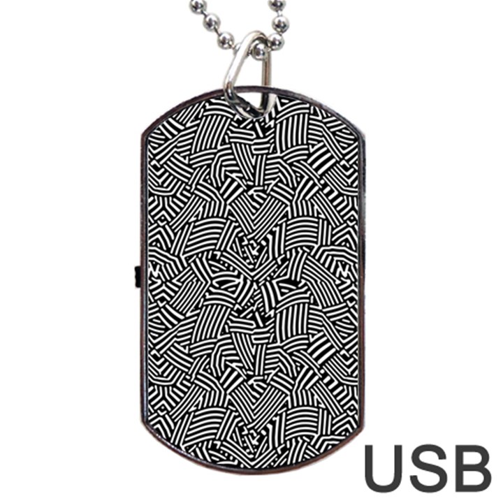 Modern Intricate Optical Dog Tag USB Flash (Two Sides)