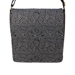 Modern Intricate Optical Flap Messenger Bag (L) 