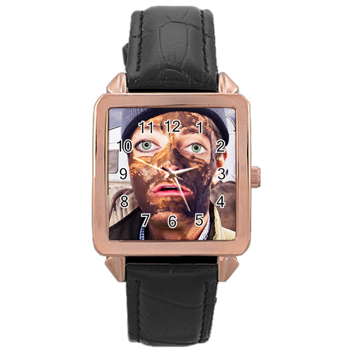 Shitfaced Rose Gold Leather Watch 