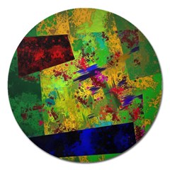 Green Paint             Magnet 5  (round) by LalyLauraFLM