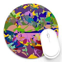 Shapes in retro colors              Round Mousepad