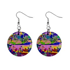 Shapes in retro colors              1  Button Earrings