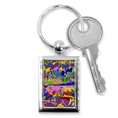 Shapes in retro colors              Key Chain (Rectangle)