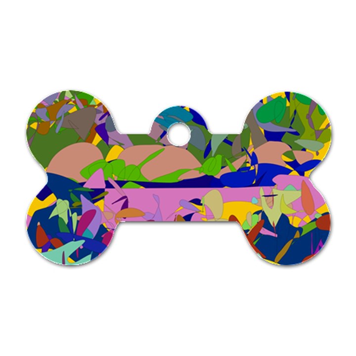 Shapes in retro colors              Dog Tag Bone (One Side)