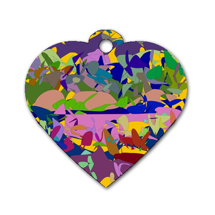 Shapes in retro colors              Dog Tag Heart (One Side)