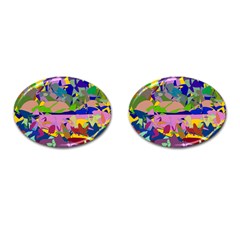 Shapes in retro colors              Cufflinks (Oval)