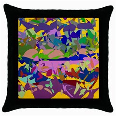 Shapes in retro colors              Throw Pillow Case (Black)