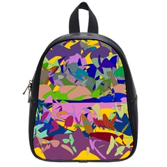 Shapes in retro colors              School Bag (Small)