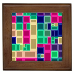 Rectangles And Squares              Framed Tile by LalyLauraFLM