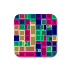 Rectangles And Squares              Rubber Square Coaster (4 Pack by LalyLauraFLM