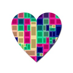 Rectangles And Squares              Magnet (heart) by LalyLauraFLM