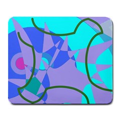 Purple Blue Shapes              Large Mousepad by LalyLauraFLM