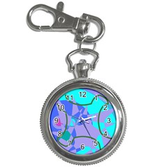 Purple Blue Shapes              Key Chain Watch by LalyLauraFLM