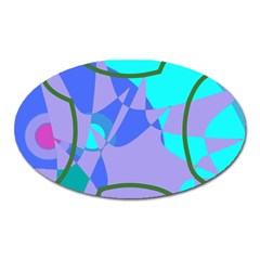 Purple Blue Shapes              Magnet (oval) by LalyLauraFLM