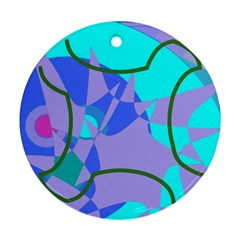 Purple Blue Shapes              Ornament (round) by LalyLauraFLM