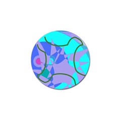 Purple Blue Shapes              Golf Ball Marker by LalyLauraFLM