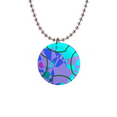 Purple Blue Shapes              1  Button Necklace by LalyLauraFLM