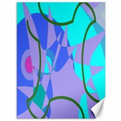 Purple Blue Shapes              Canvas 36  X 48  by LalyLauraFLM