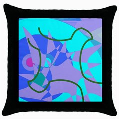 Purple Blue Shapes              Throw Pillow Case (black) by LalyLauraFLM