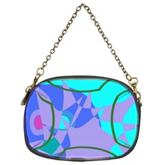 Purple Blue Shapes         Chain Purse (two Sides) by LalyLauraFLM