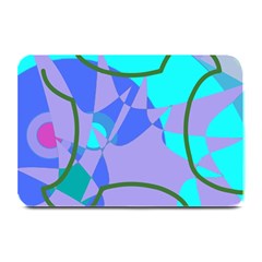 Purple Blue Shapes             Large Bar Mat by LalyLauraFLM