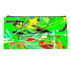 Colorful Painting On A Green Background        Pencil Case