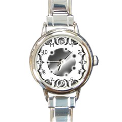 Metal Circle Background Ring Round Italian Charm Watch