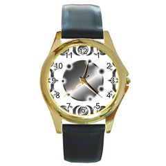 Metal Circle Background Ring Round Gold Metal Watch