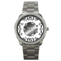 Metal Circle Background Ring Sport Metal Watch