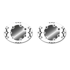 Metal Circle Background Ring Cufflinks (Oval)